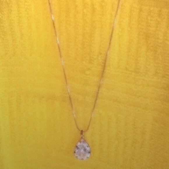 Stunning ALDO Crystal Glass Pendant Necklace on Box Chain Teardrop w/Ext… - Picture 9 of 10